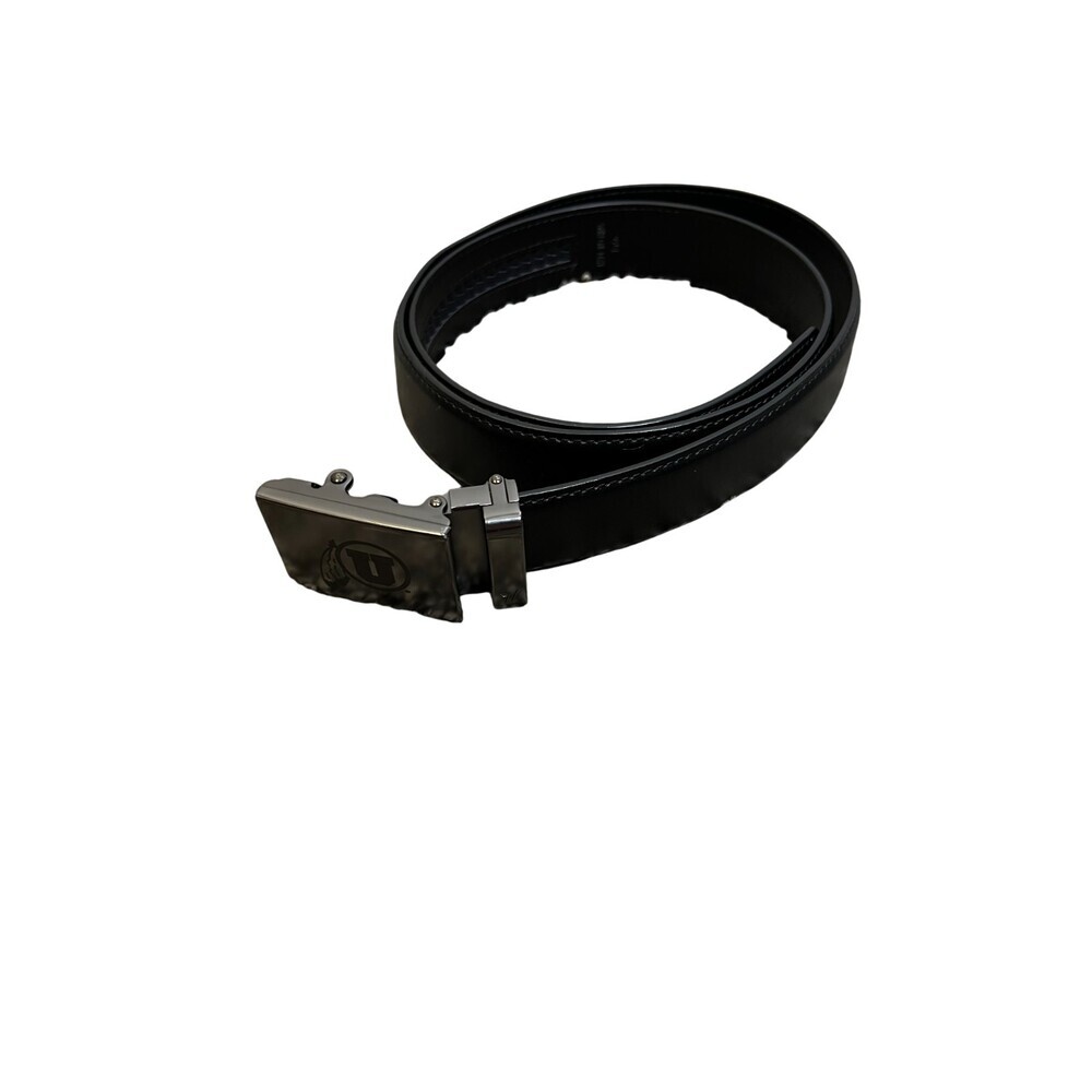Mission Belt Men’s Leather Belt Size 45 Black University of Utah Logo Buckle - Picture 2 of 8